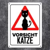 Vorsicht Katze Metallschild XL in 21x28 cm mit Katzen Produktbild-Vorschau 2