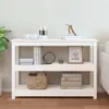 Tavolo consolle bianco 110x40x74 cm in legno di pino Anteprima dell’immagine prodotto 3