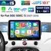 Carplay 10" Android 15 Autoradio Für FIAT 500 2007-2015 GPS Produktbild-Vorschau 1