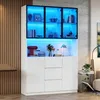 Flieks LED-beleuchtete Glasvitrine mit offenen Regalen, Produktbild-Vorschau 2