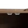 A close-up view of two magnetic catches attached to the underside of a wooden shelf. Produktbild-Vorschau