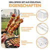 BBQ Grillspieße Set 6 Stück Edelstahl mit klappbarem Produktbild-Vorschau 2