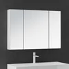 A modern bathroom vanity with a mirrored cabinet and faucet. Voir les images du produit
