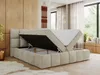 A bedroom setting with a bed frame open to reveal storage. Produktbild-Vorschau