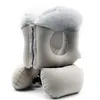 An inflatable travel pillow with a face hole and a zipper. Produktbild-Vorschau