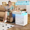 2x Nachttisch mit LED,Weiß Hochglanz Nachtschrank mit Produktbild-Vorschau 4