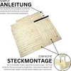 Wooden planks for a raised garden bed are laid out, with text explaining simple assembly. Produktbild-Vorschau