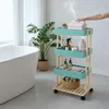 Relaxdays Servierwagen, Bambus & MDF, Küchenwagen mit 4 Produktbild-Vorschau 3