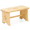 SPRINGOS Holzschemel Hocker Tritthocker massiv 40 cm Kiefer Produktbild-Vorschau 1
