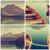 Bild auf Leinwand - Leinwandbild - Berge See Boot - 60x60cm Produktbild-Vorschau 8