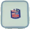 A clear, top-down view of a square plastic food storage container with a blue lid seal. Náhľad obrázku produktu