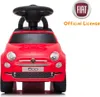 A red Fiat 500 ride-on toy car for children, shown from the front. Produktbild-Vorschau