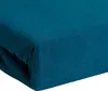 A close-up, angled view of a teal-colored fitted sheet. Produktbild-Vorschau