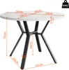 A diagram of a round dining table with dimensions indicated. Náhľad obrázku produktu