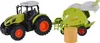 A toy tractor and baler with a bale of hay. Produktbild-Vorschau
