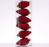 Christbaumschmuck ZAPFEN - Weihnachtsbaumschmuck - bruchfest - glitzernd - H: 8cm - rot - 6er Set Produktbild-Vorschau