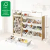 Spielzeug-Organizer 2-in-1, 12 Behälter, Kiefernholz, 120x28x80 cm Productafbeelding-voorbeeld