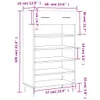 vidaXL Scarpiera nera 60x35x105 cm Materiale a base di Anteprima dell’immagine prodotto 8