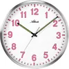 Wanduhr Quarz analog silbern rosa leise ohne Ticken Produktbild-Vorschau 1