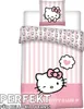 A Hello Kitty themed duvet cover and pillowcase set displayed on a white background. Produktbild-Vorschau