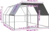 A diagram of an outdoor chicken coop with dimensions indicated by text and lines. Náhľad obrázku produktu