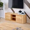 A modern living room with a wooden TV stand and a plant. Produktbild-Vorschau