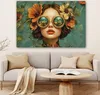 Wanddeko 120x80 cm - Frau - Blumen - Schmetterlinge - Natur Produktbild-Vorschau 6