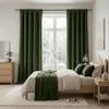 Chenille Vorhänge Grün 2er Set Blickdicht 98% - 510GSM Produktbild-Vorschau 8