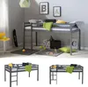 Homestyle4u Kinderbett 90x200 Grau Hochbett Kinder Holz Produktbild-Vorschau 9