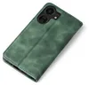 A green flip case for a smartphone is shown against a white background. Produktbild-Vorschau