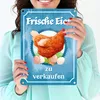 Frische Eier zu verkaufen Metallschild in 15x20 cm mit Huhn Produktbild-Vorschau 3