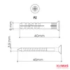 Diagrams showing dimensions of a screw and a wall plug. Produktbild-Vorschau