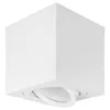 A white cube-shaped ceiling spotlight with a rotatable light source. Náhľad obrázku produktu