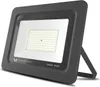 A studio shot of a black LED floodlight with a white light panel. Produktbild-Vorschau