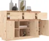 A wooden sideboard with drawers and doors, decorated with vases and a picture frame on top. Anteprima dell’immagine prodotto