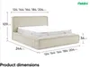 Product dimensions diagram for a bed. Produktbild-Vorschau