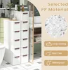 A narrow cabinet with drawers in a bathroom setting, next to a toilet. Podgląd zdjęcia produktu