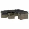 10-tlg. Garten-Sofagarnitur mit Kissen Grau Poly Rattan Produktbild-Vorschau 1