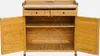 A wooden potting bench with two doors and two drawers, shown with the doors open. Anteprima dell’immagine prodotto