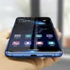 A hand holding a blue smartphone with a dark starry wallpaper and app icons displayed on the screen. Produktbild-Vorschau