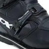 Close-up of a black motorcycle boot buckle. Produktbild-Vorschau