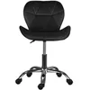 A black office chair with a chrome base and wheels, shown from the front on a white background. Produktbild-Vorschau