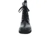 A black lace-up boot is shown from the front against a white background. Produktbild-Vorschau