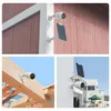 Collage of images showing a Reolink 4MP 4G battery/solar panel security camera installed in different outdoor settings. Produktbild-Vorschau