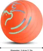 A close-up of an orange interactive dog toy ball with blue and green accents. Podgląd zdjęcia produktu