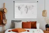 MuchoWow® Wandteppich Wandbehang Weltkarte - Marmor - Grau Produktbild-Vorschau 4