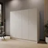 A modern wardrobe in a room with a chair and a window. Produktbild-Vorschau