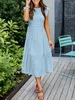 ASKSA Damen Elegant Kleid Maxikleid A-Linie Swing Boho Produktbild-Vorschau 3