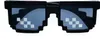 Oblique Unique Pixel Brille Spaßbrille Disco schwarz Retro Produktbild-Vorschau 3