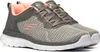 A pair of gray and pink Skechers women's sneakers are shown against a white background. Anteprima dell’immagine prodotto